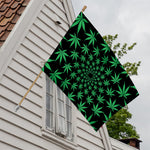 Swirl Cannabis Leaf Print House Flag