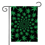 Swirl Cannabis Leaf Print House Flag