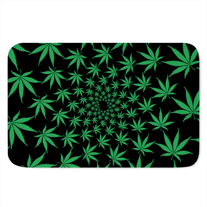 Swirl Cannabis Leaf Print Indoor Door Mat