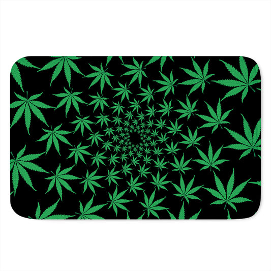 Swirl Cannabis Leaf Print Indoor Door Mat
