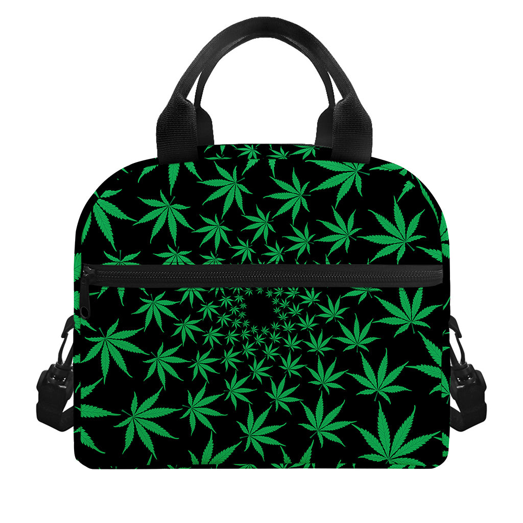 Swirl Cannabis Leaf Print Insulated Lunch Bag