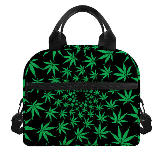 Swirl Cannabis Leaf Print Insulated Lunch Bag