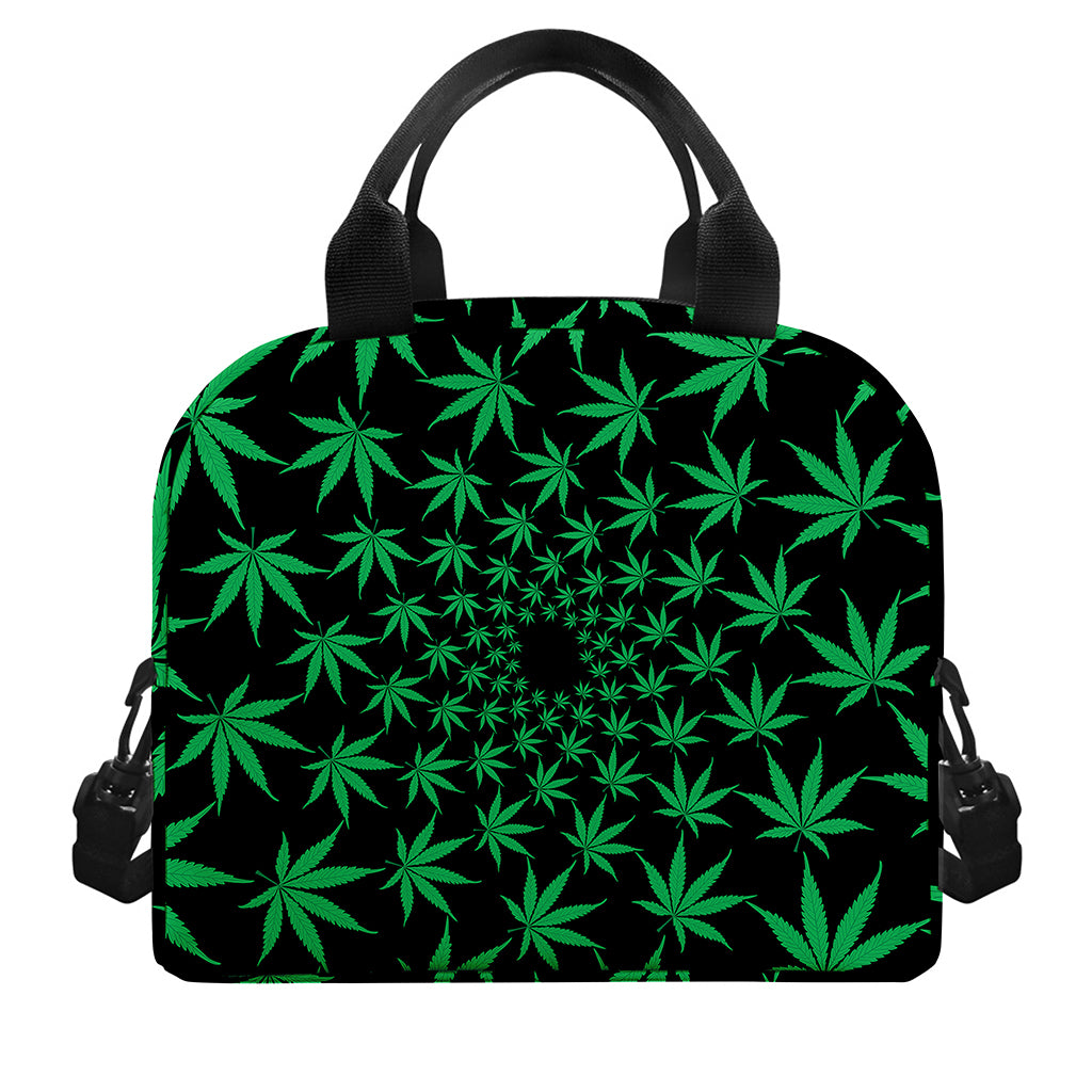Swirl Cannabis Leaf Print Insulated Lunch Bag