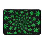 Swirl Cannabis Leaf Print Kitchen Mat