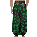 Swirl Cannabis Leaf Print Lantern Pants