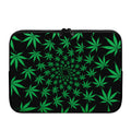 Swirl Cannabis Leaf Print Laptop Sleeve