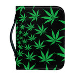 Swirl Cannabis Leaf Print Leather Bible Cover