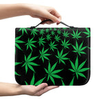 Swirl Cannabis Leaf Print Leather Bible Cover