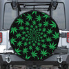 Swirl Cannabis Leaf Print Leather Spare Tire Cover