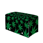 Swirl Cannabis Leaf Print Leather Tissue Box Cover