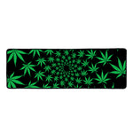 Swirl Cannabis Leaf Print Long Kitchen Mat