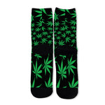 Swirl Cannabis Leaf Print Long Socks