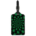 Swirl Cannabis Leaf Print Luggage Tag
