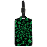 Swirl Cannabis Leaf Print Luggage Tag