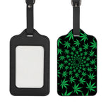 Swirl Cannabis Leaf Print Luggage Tag
