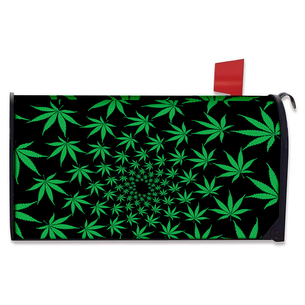 Swirl Cannabis Leaf Print Mailbox Cover