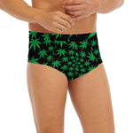 Swirl Cannabis Leaf Print Men's Briefs