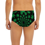Swirl Cannabis Leaf Print Men's Briefs