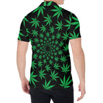 Swirl Cannabis Leaf Print Men's Shirt