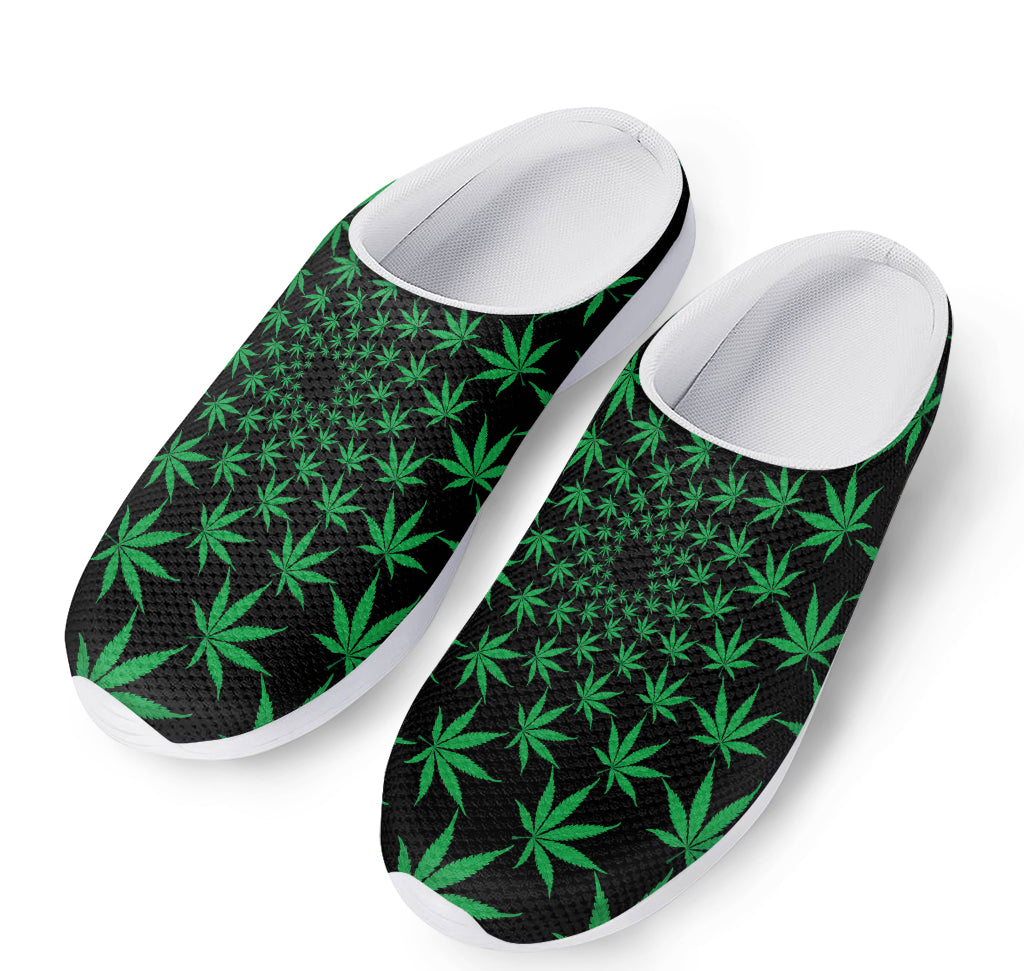 Swirl Cannabis Leaf Print Mesh Casual Shoes