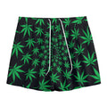 Swirl Cannabis Leaf Print Mesh Shorts