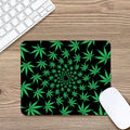 Swirl Cannabis Leaf Print Mouse Pad