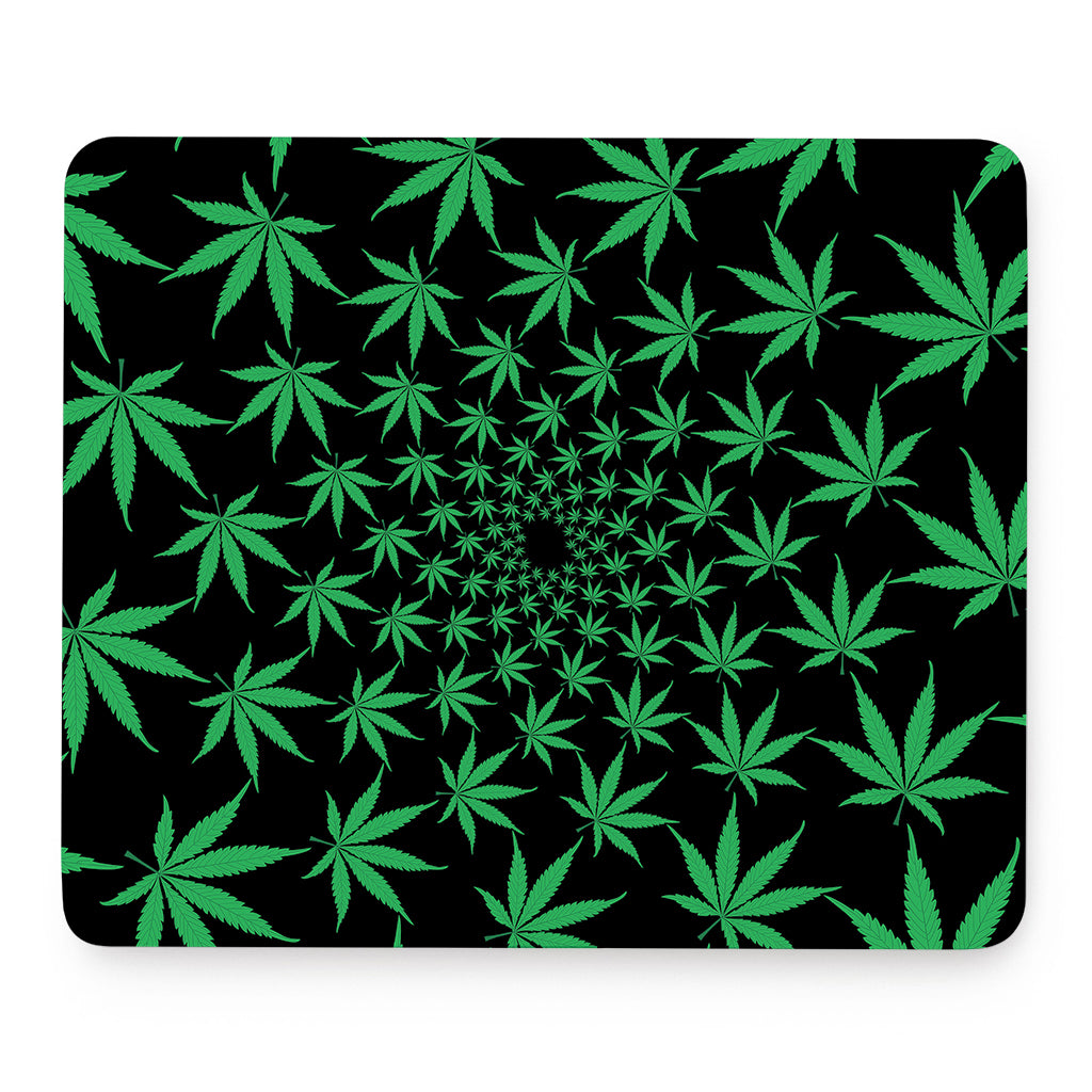 Swirl Cannabis Leaf Print Mouse Pad