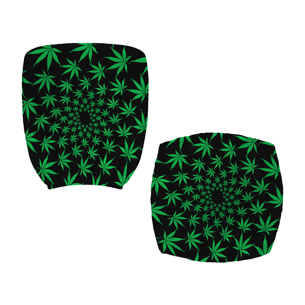 Swirl Cannabis Leaf Print Office Chair Cover