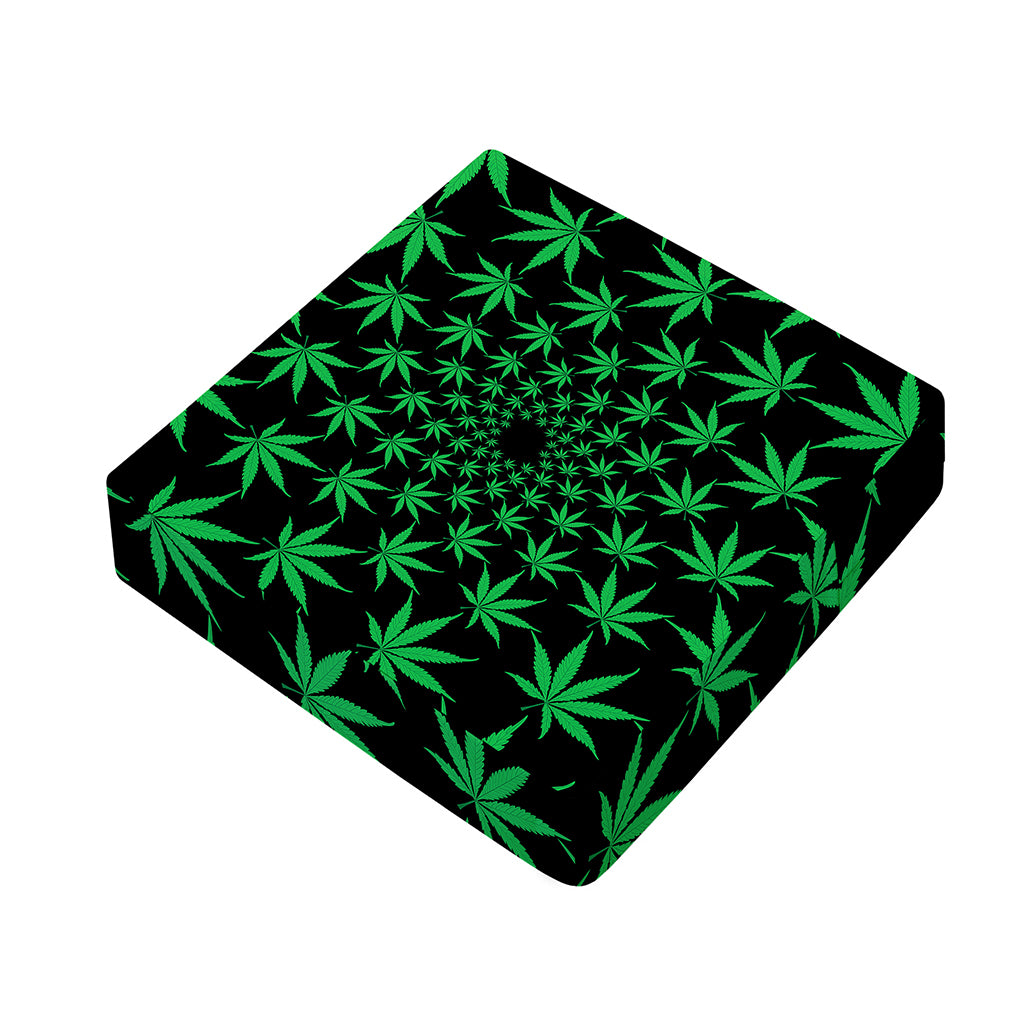 Swirl Cannabis Leaf Print Outdoor Seat Cushion Cover