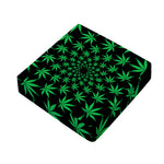 Swirl Cannabis Leaf Print Outdoor Seat Cushion Cover