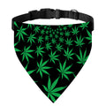 Swirl Cannabis Leaf Print Over The Collar Dog Bandana