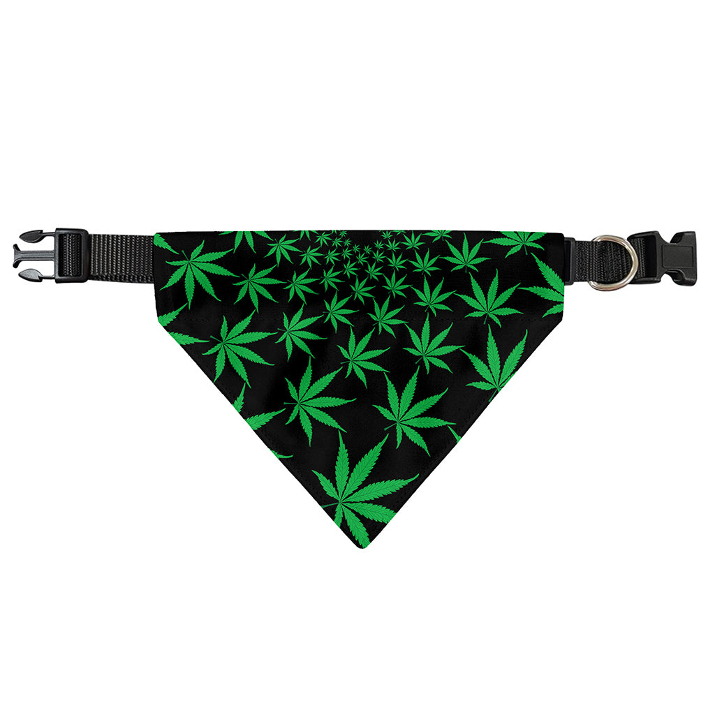 Swirl Cannabis Leaf Print Over The Collar Dog Bandana