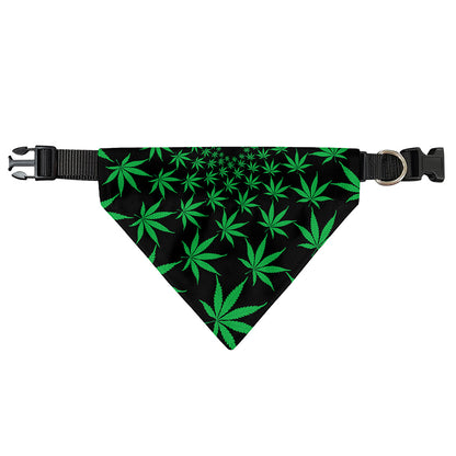 Swirl Cannabis Leaf Print Over The Collar Dog Bandana