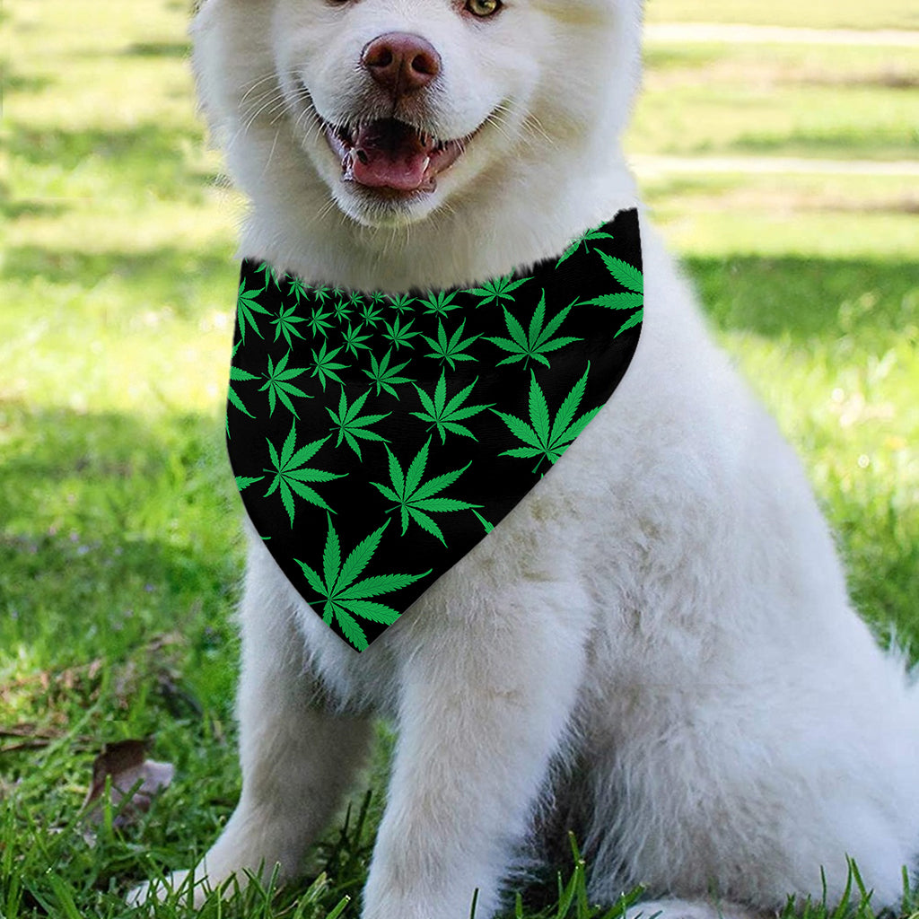 Swirl Cannabis Leaf Print Over The Collar Dog Bandana