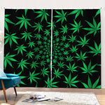 Swirl Cannabis Leaf Print Pencil Pleat Curtains