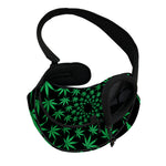 Swirl Cannabis Leaf Print Pet Sling Carrier