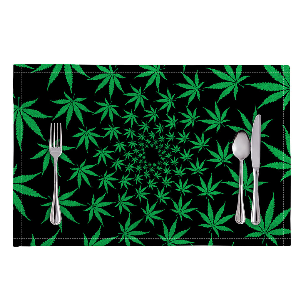 Swirl Cannabis Leaf Print Placemat