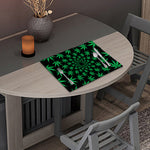 Swirl Cannabis Leaf Print Placemat