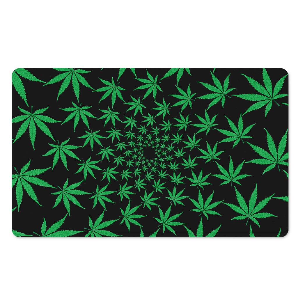 Swirl Cannabis Leaf Print Polyester Doormat