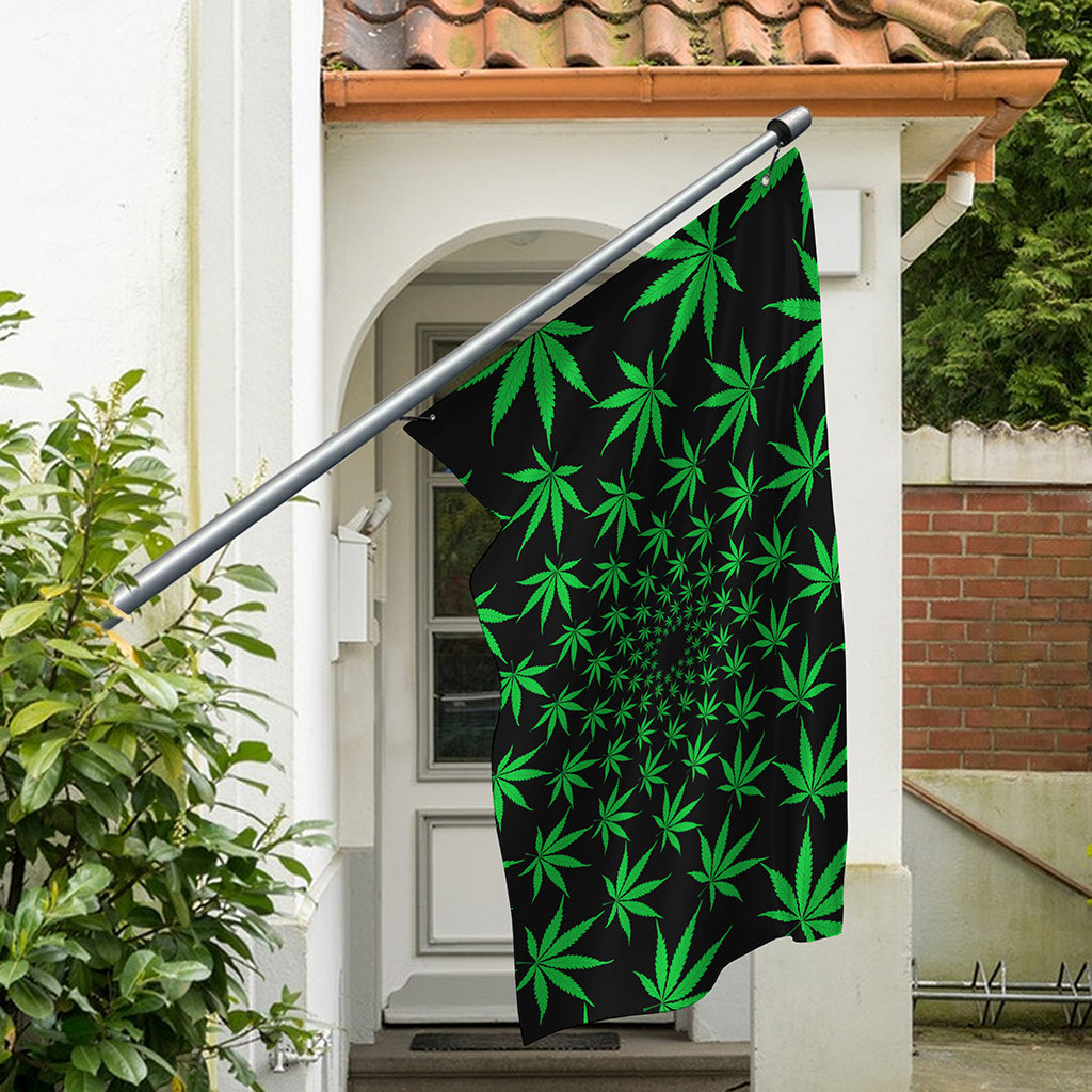 Swirl Cannabis Leaf Print Polyester Flag