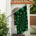 Swirl Cannabis Leaf Print Polyester Flag