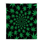 Swirl Cannabis Leaf Print Polyester Shower Curtain