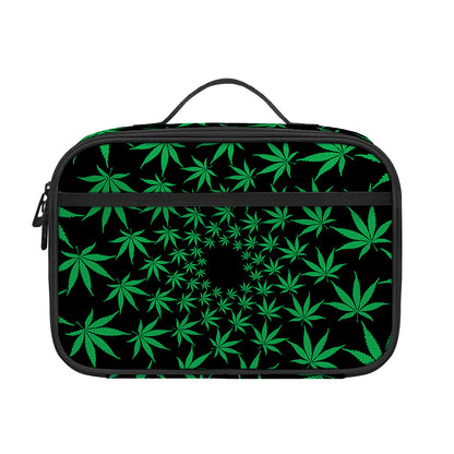 Swirl Cannabis Leaf Print Portable Lunch Bag