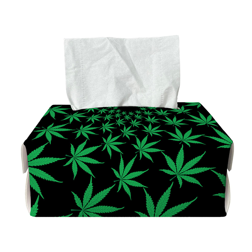 Swirl Cannabis Leaf Print Rectangle Tissue Box Cover