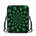 Swirl Cannabis Leaf Print Rectangular Crossbody Bag