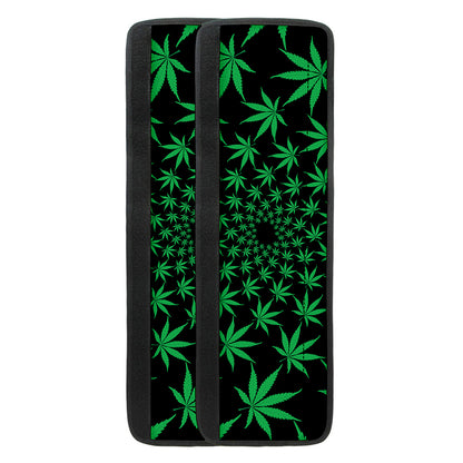Swirl Cannabis Leaf Print Refrigerator Handle Covers