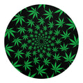 Swirl Cannabis Leaf Print Round Blanket