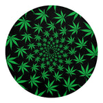 Swirl Cannabis Leaf Print Round Blanket
