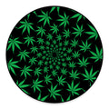 Swirl Cannabis Leaf Print Round Floor Mat