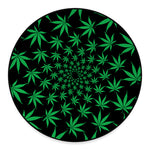 Swirl Cannabis Leaf Print Round Floor Mat